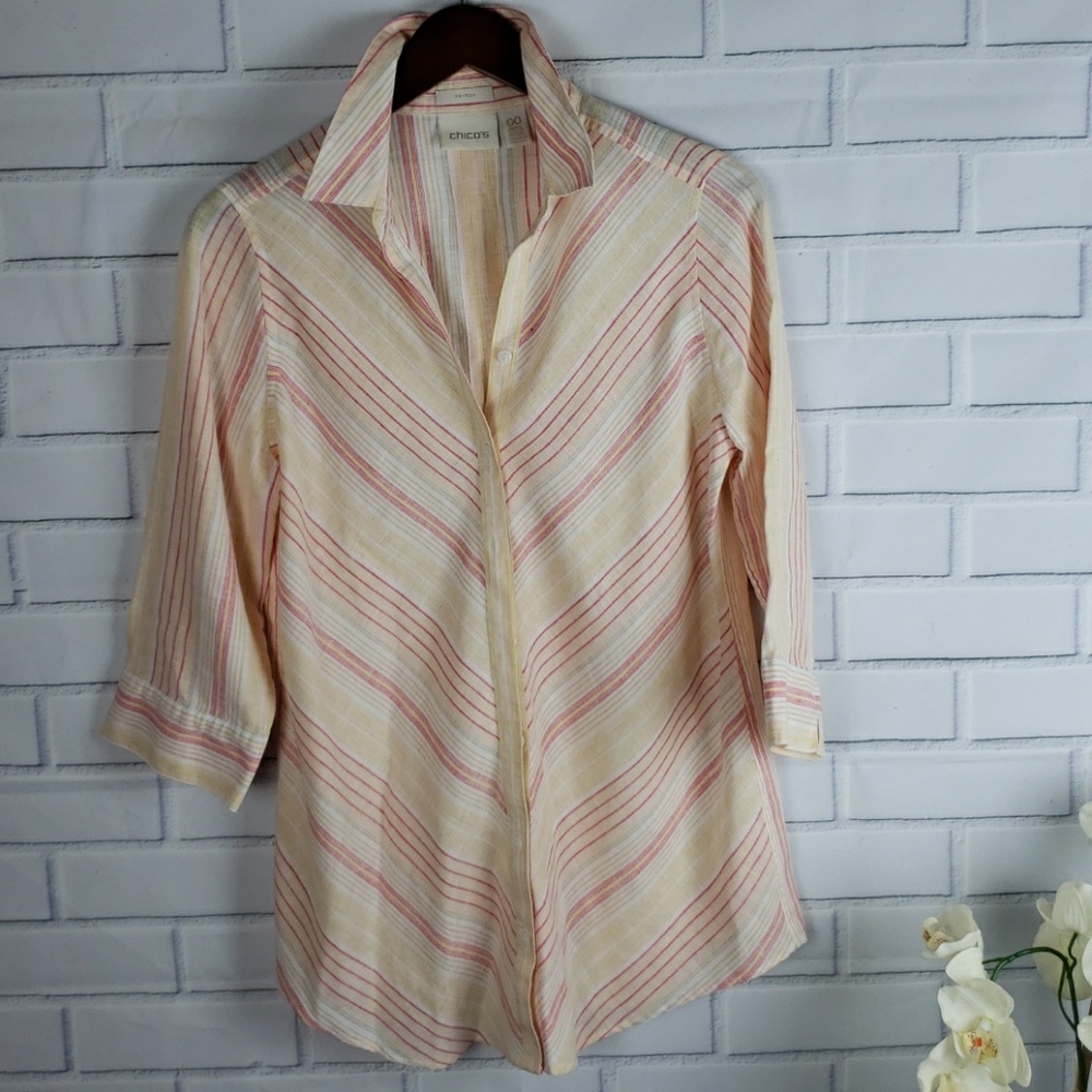 Chico's no iron button down blouse size 00